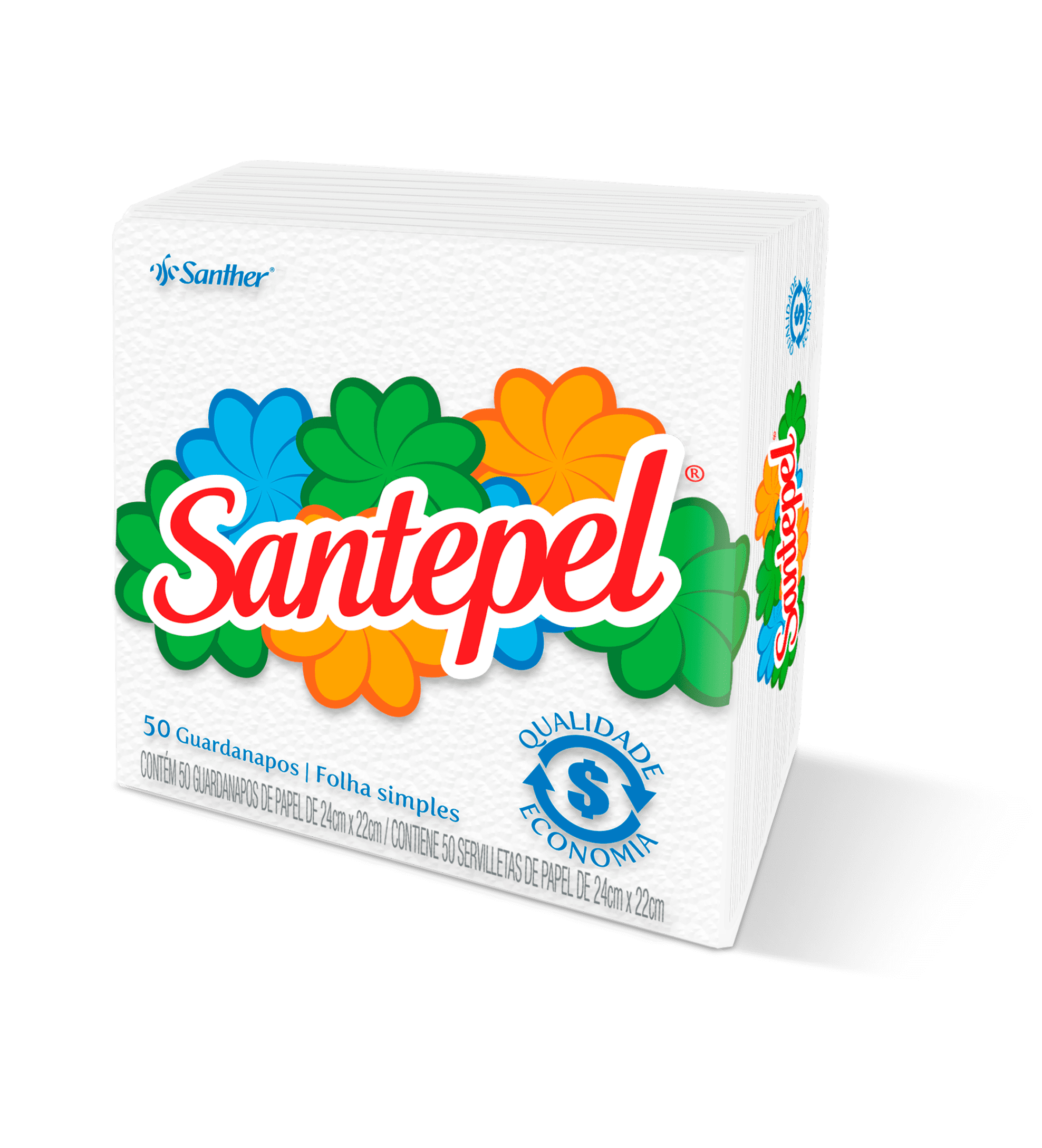 GUARDANAPO SANTEPEL COM 50 FOLHAS SIMPLES 24X22