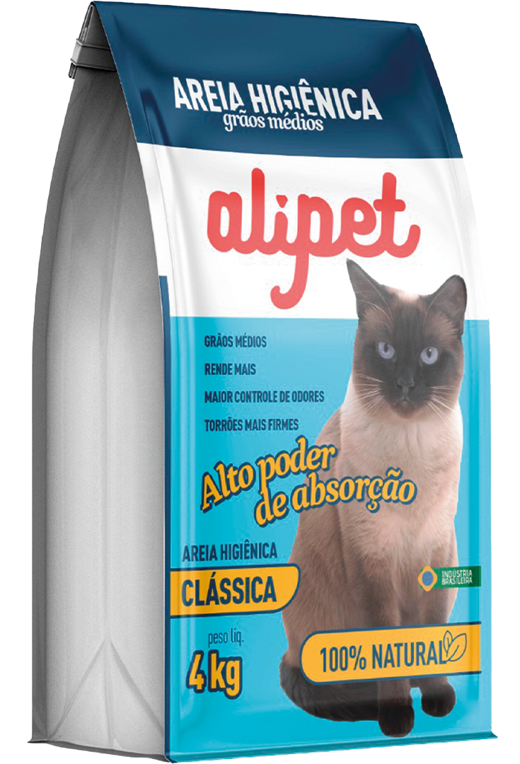AREIA GRANULADA PARA GATO ALIPET 4KG