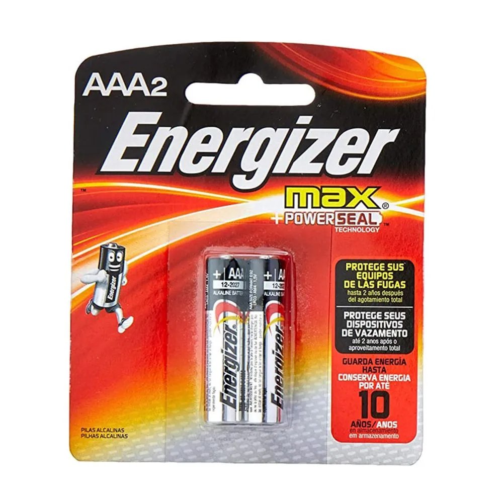 PILHA ENERGIZER MAX ALCALINA AAA PALITO COM 2  UND