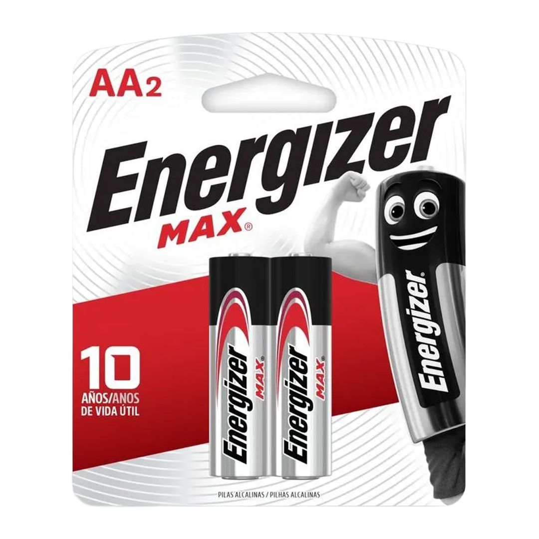PILHA ENERGIZER MAX ALCALINA AA PEQUENA COM 2 UND