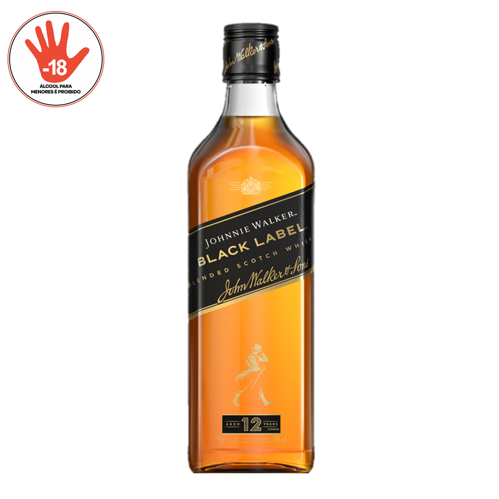 WHISKY JOHNNIE WALKER BLACK LABEL 12 ANOS 500ML