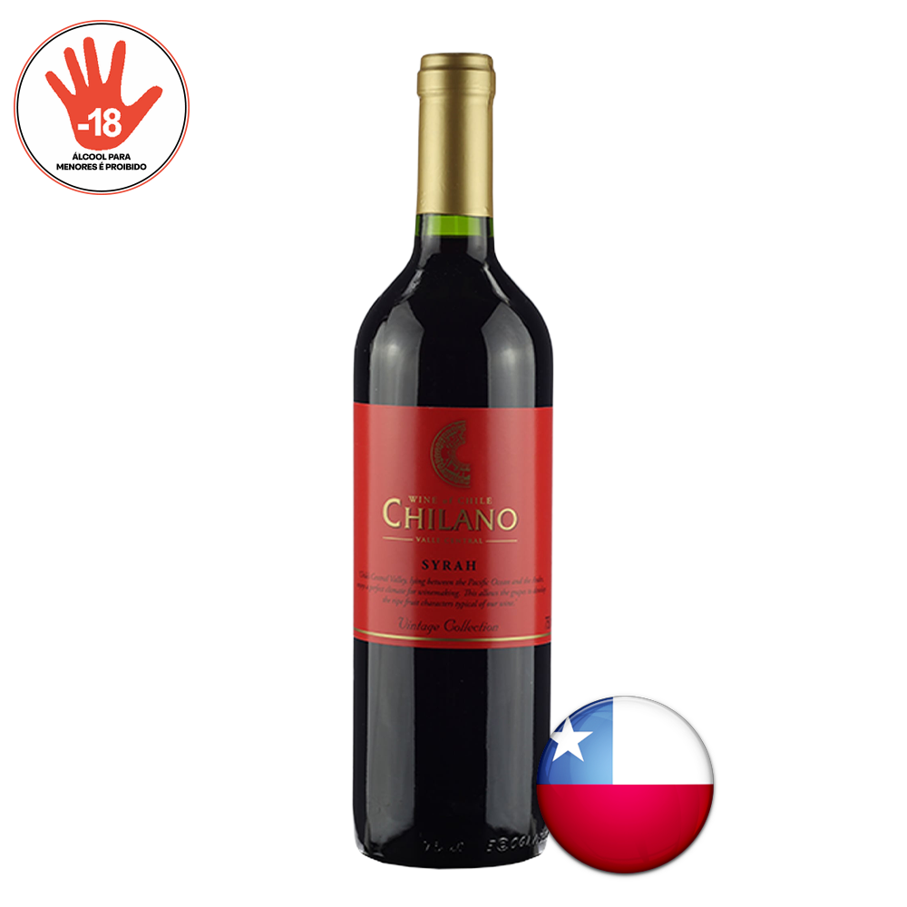 VINHO TINTO CHILENO CHILANO SYRAH 750ML