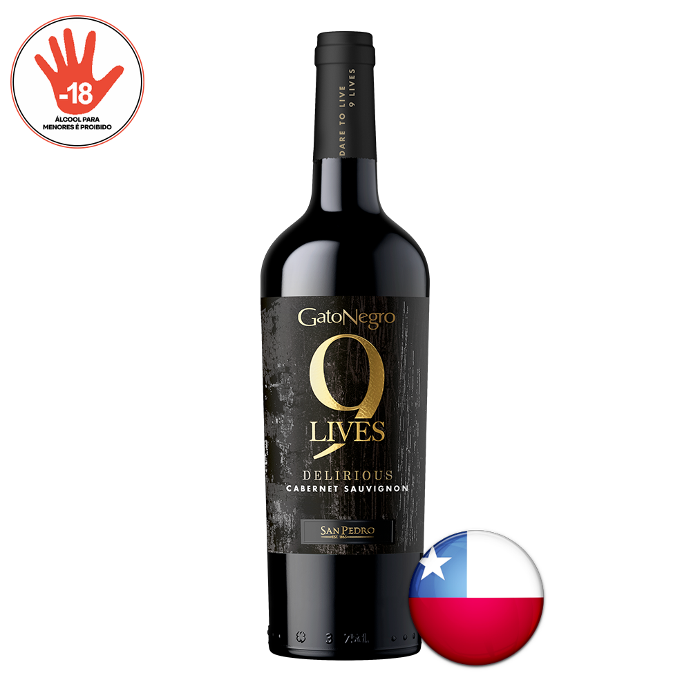 VINHO TINTO GATO NEGRO 9 LIVES CABERNET SAUVIGNON 750ML