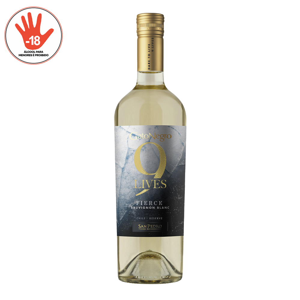 VINHO BRANCO GATO NEGRO 9LIVES SAUVIGNON 750ML