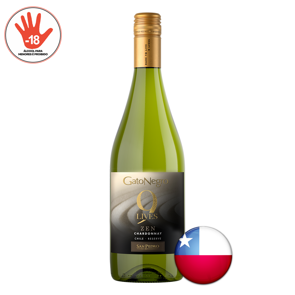 VINHO BRANCO GATO NEGRO 9LIVES CHARDONNAY 750ML