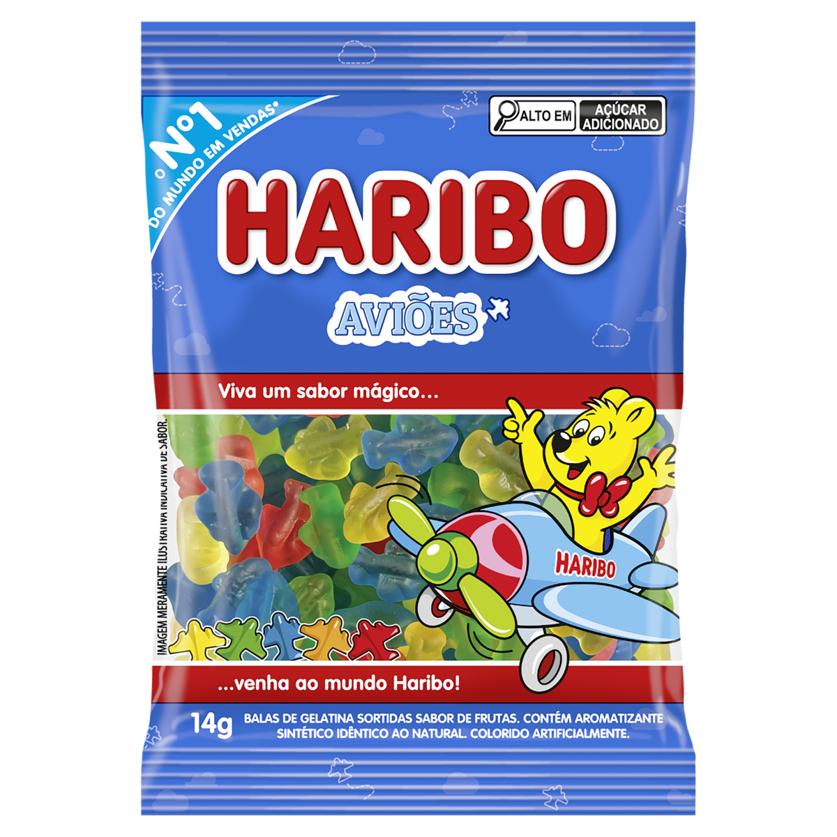 BALA DE GELATINA HARIBO AVIÕES 12X14G