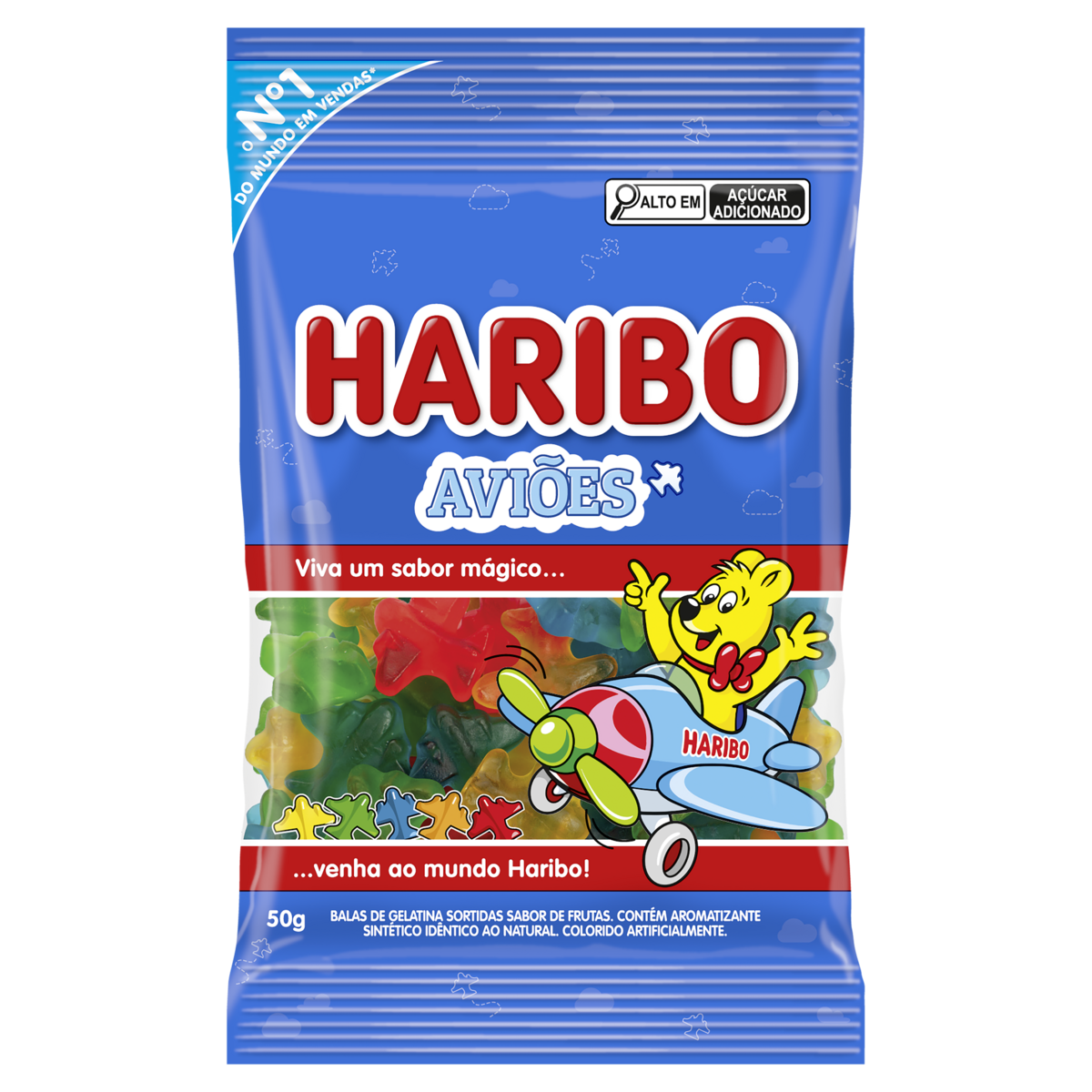 BALA DE GELATINA HARIBO AVIÕES 50G