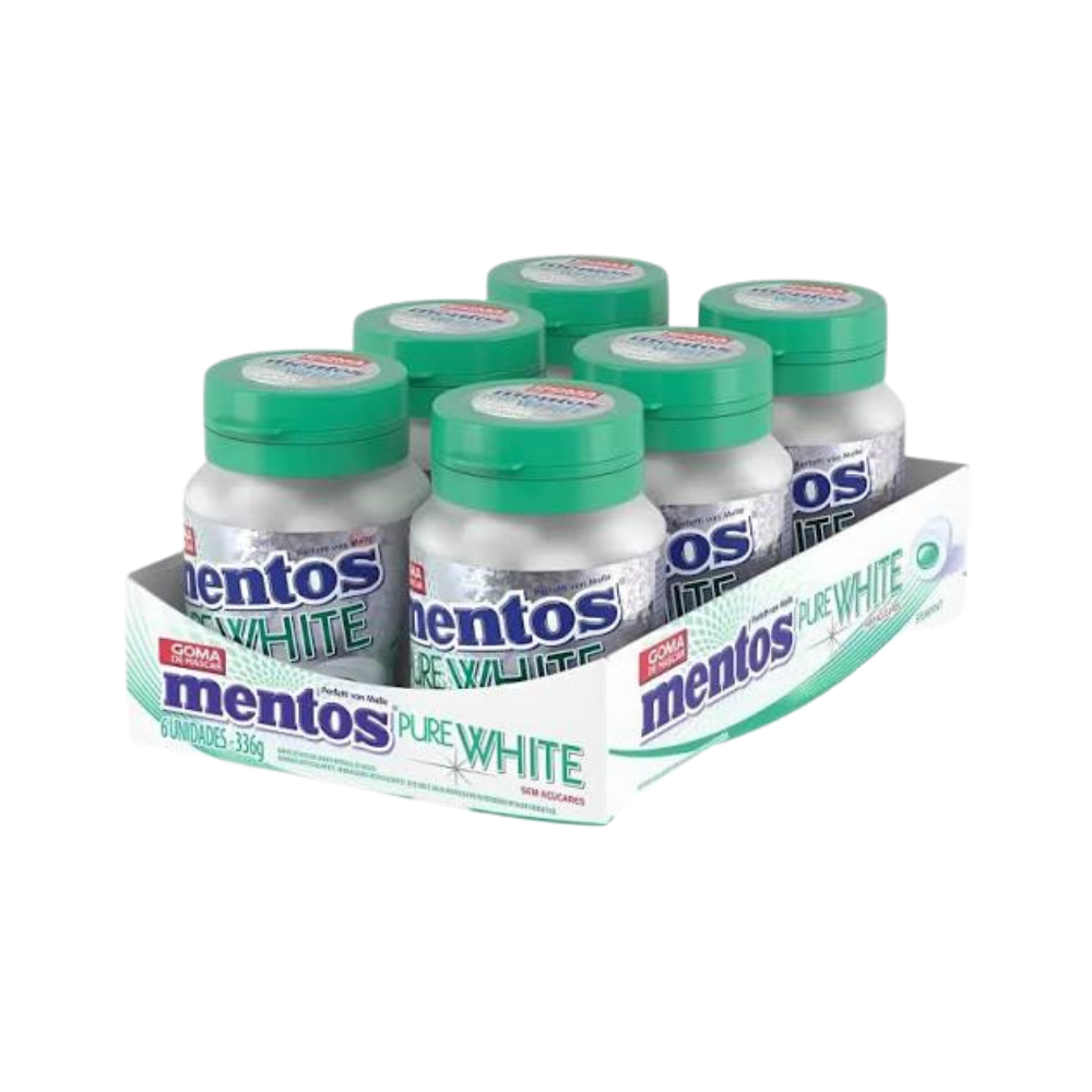 MENTOS GARRAFA PURE WHITE SPEARMINT 6X56G 336G