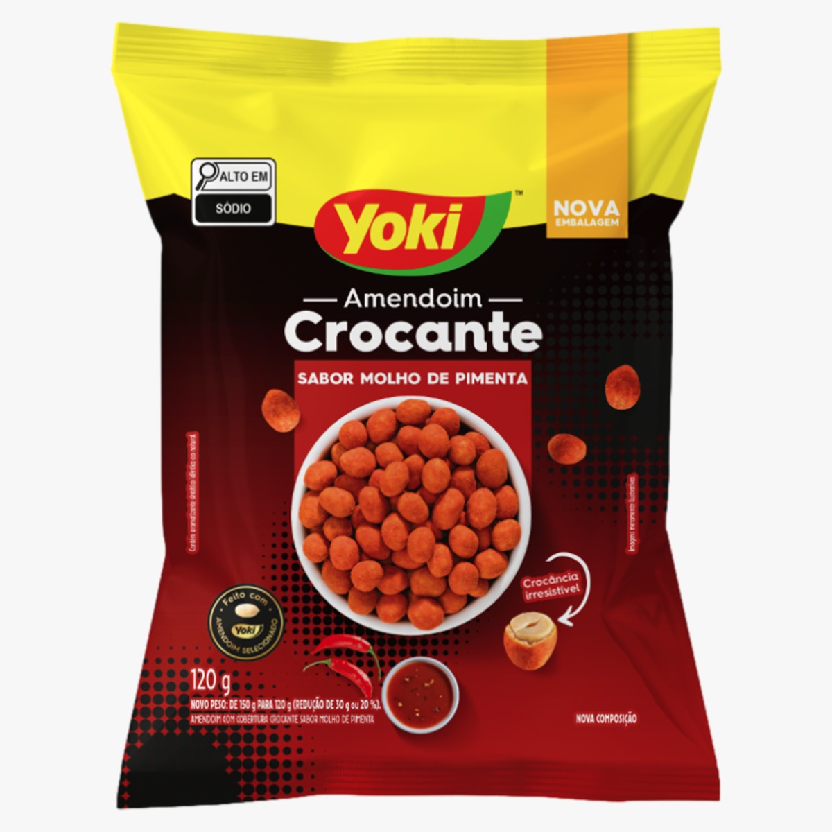 AMENDOIM YOKI CROCANTE MOLHO DE PIMENTA 120G