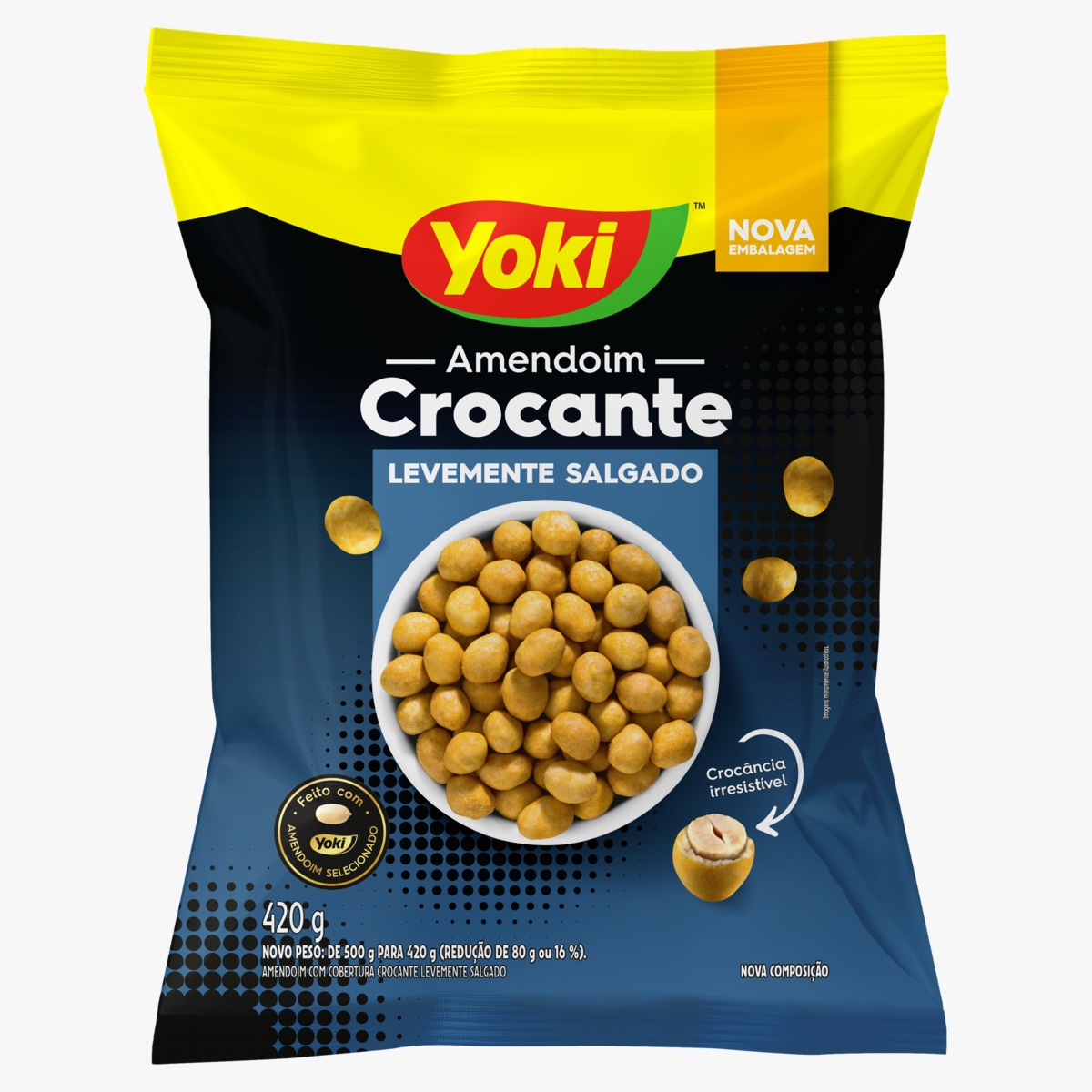 AMENDOIM YOKI CROCANTE LEVEMENTE SALGADO 420G