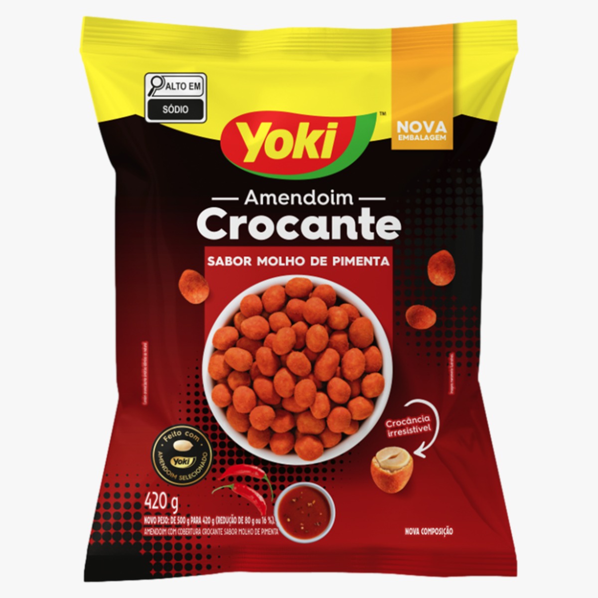 AMENDOIM YOKI CROCANTE MOLHADO DE PIMENTA 420G