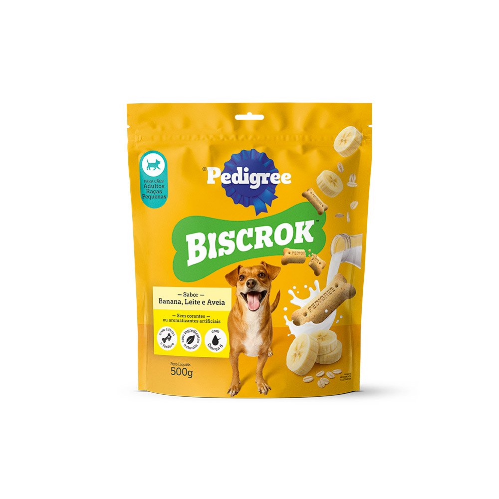 PEDIGREE BISCROK ADULTOS BANANA LEITE AV 500G