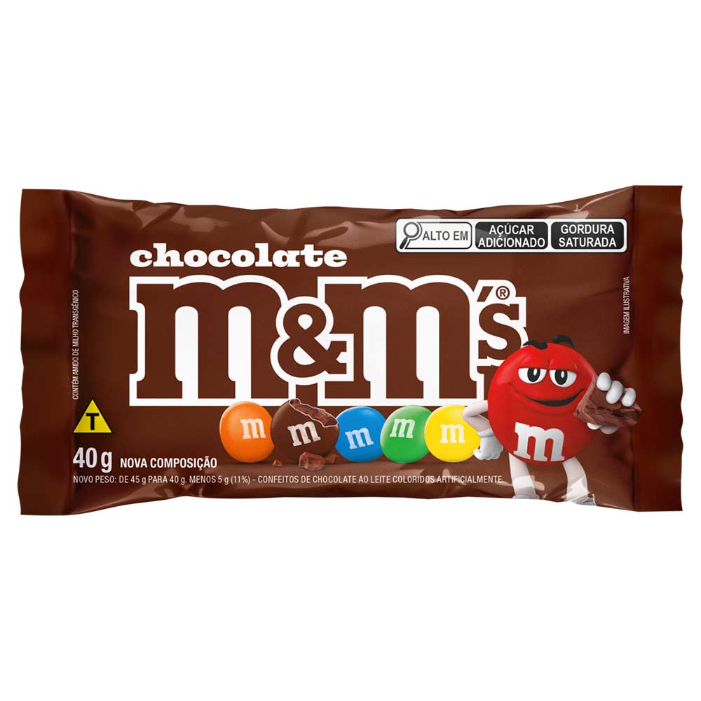 CHOCOLATE M&MS CHOCOLATE AO LEITE 18X40G