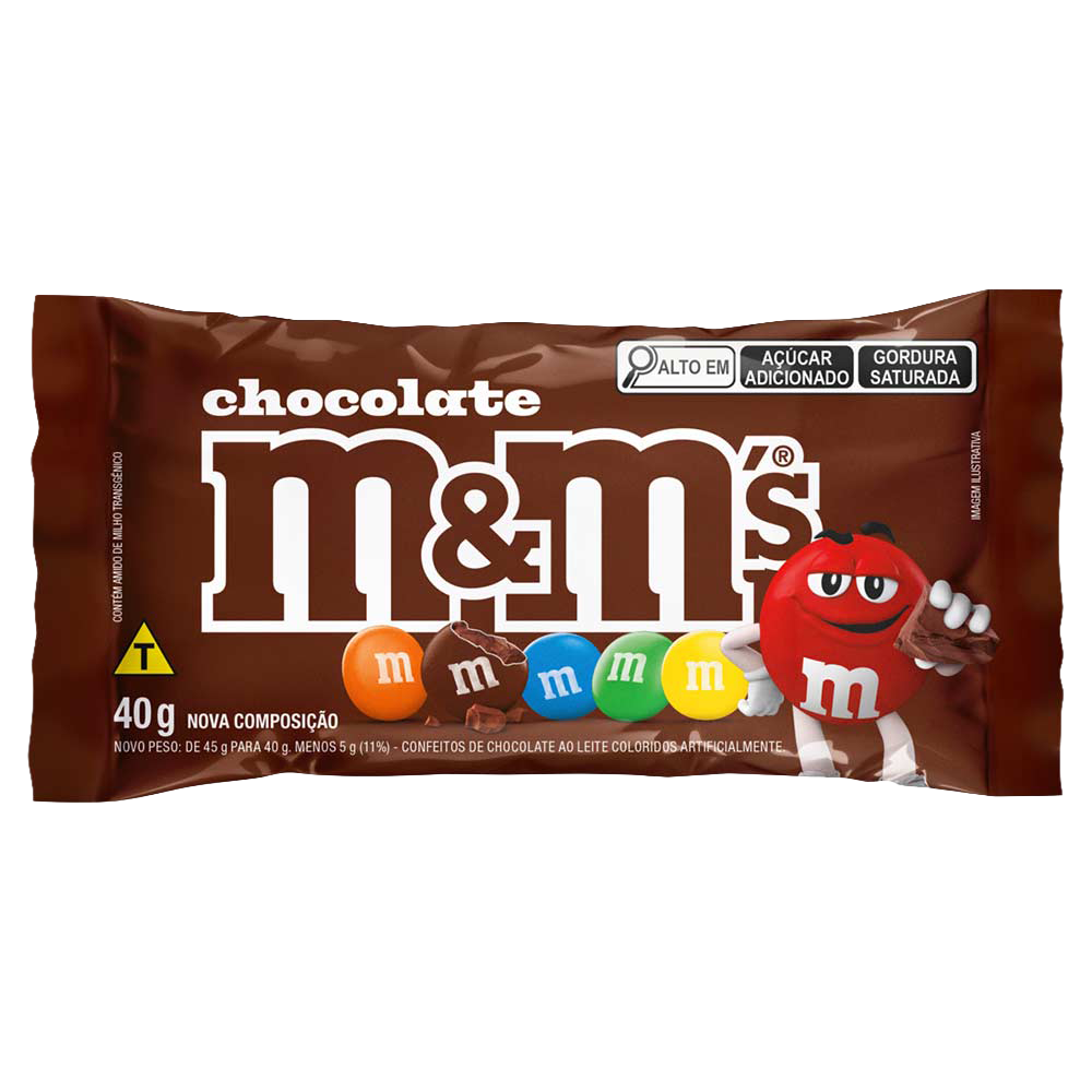 CHOCOLATE M&MS CHOCOLATE AO LEITE 18X40G