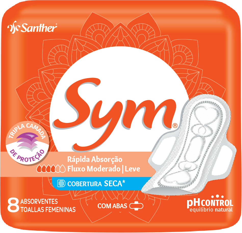 ABSORVENTE SYM SECA COM ABAS ATAC 60X8PADS