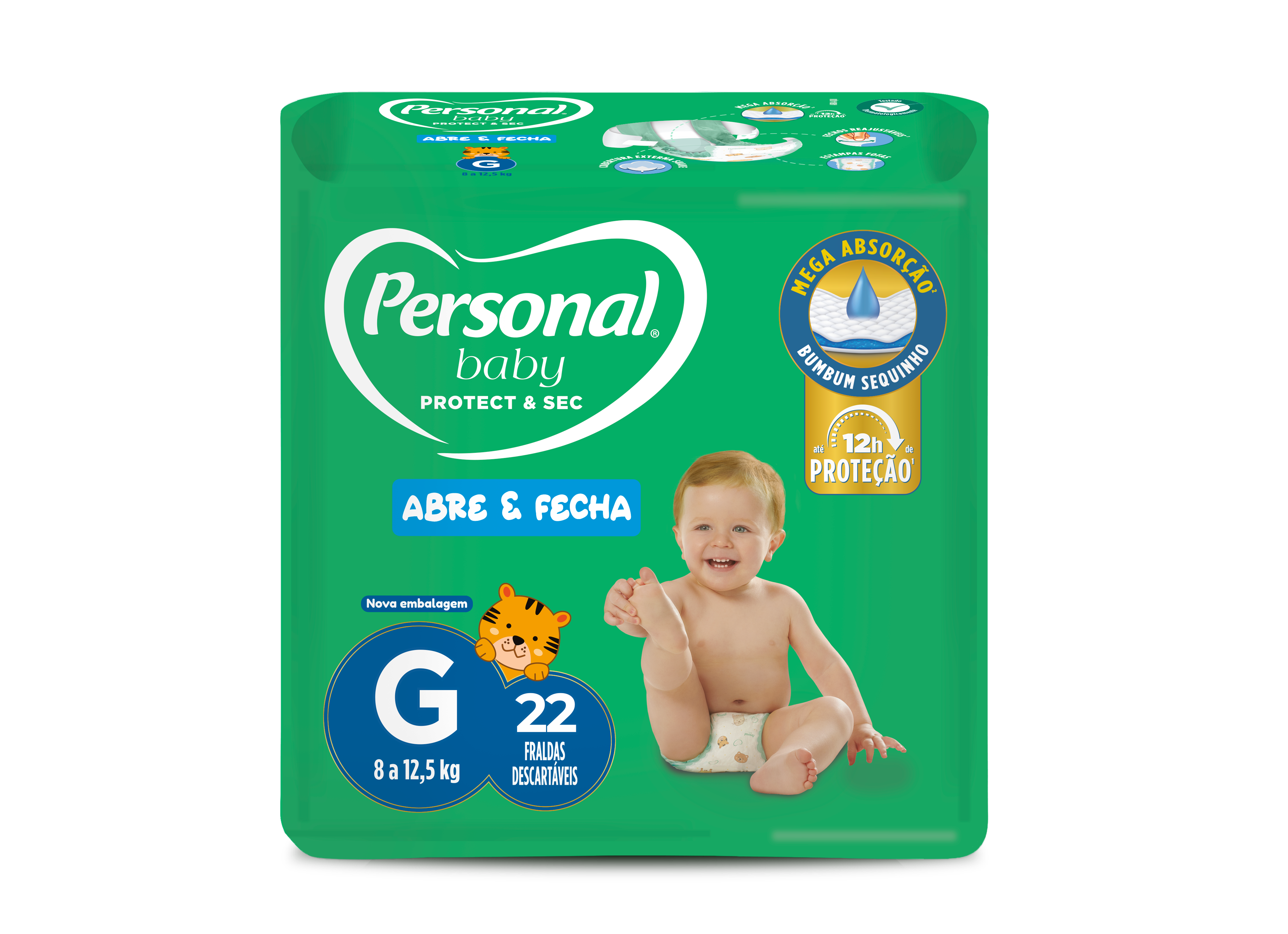 FRALDA DESCARTÁVEL PERSONAL BABY PROTECT & SEC G PACOTE 22 UNIDADESFRALDA DESCARTÁVEL PERSONAL BABY PROTECT & SEC G PACOTE 22 UNIDADES