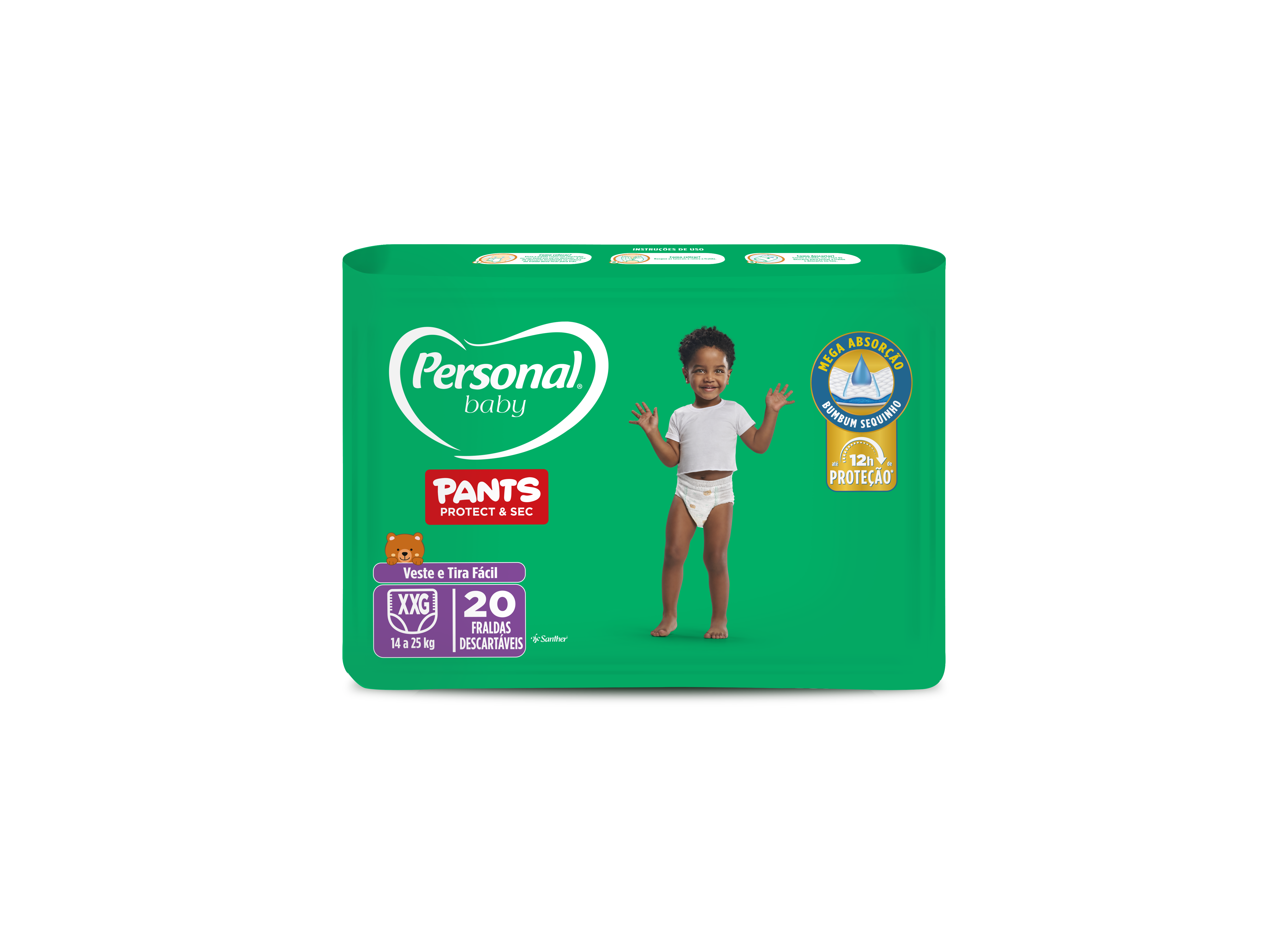 FRALDA PERSONAL BABY PROTECT & SEC PANTS SUPER EXTRA GRANDE 08X20PADS