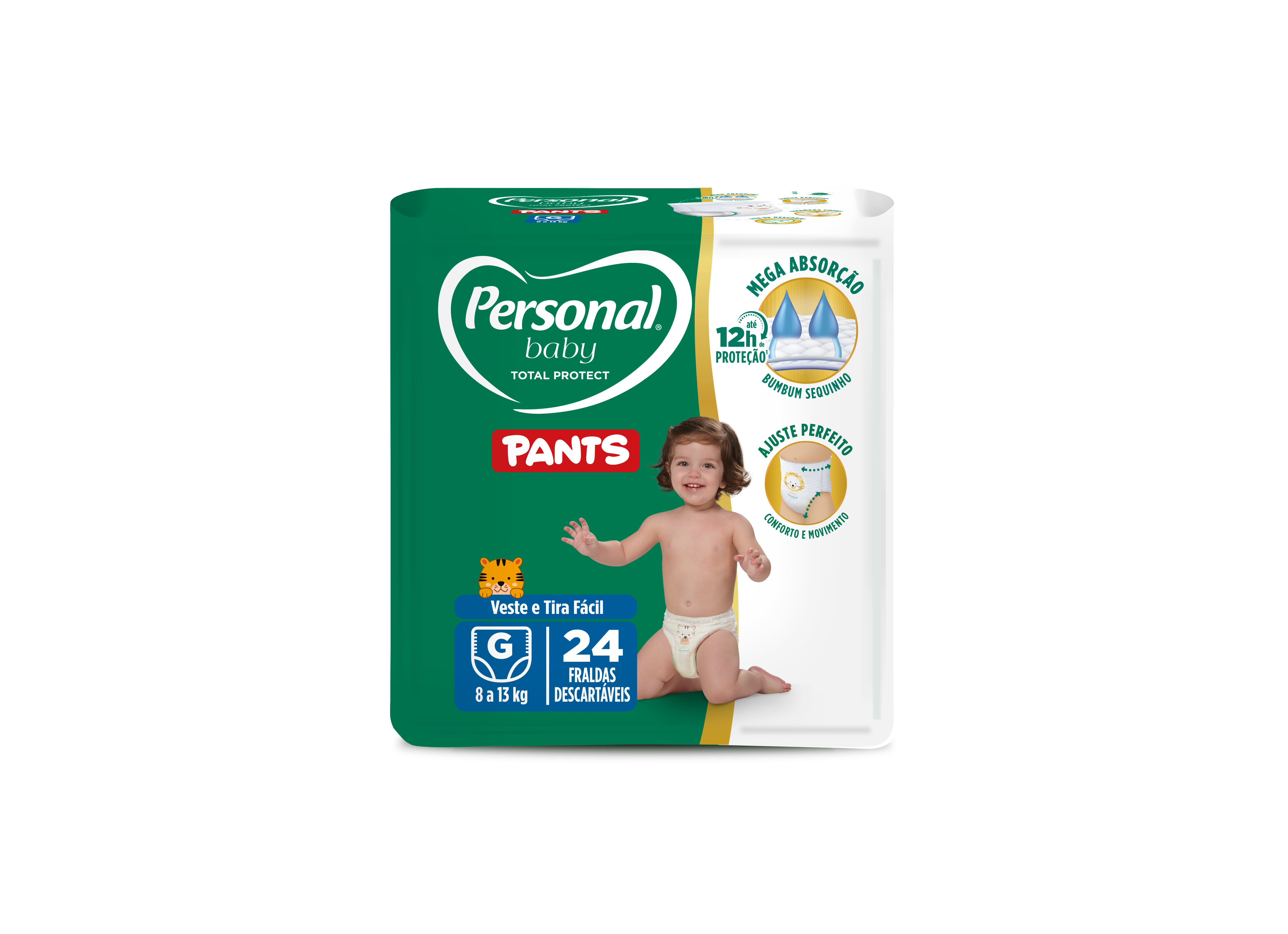 FRALDA DESCARTÁVEL PANTS PERSONAL BABY TOTAL PROTECT G PACOTE 24 UNIDADES