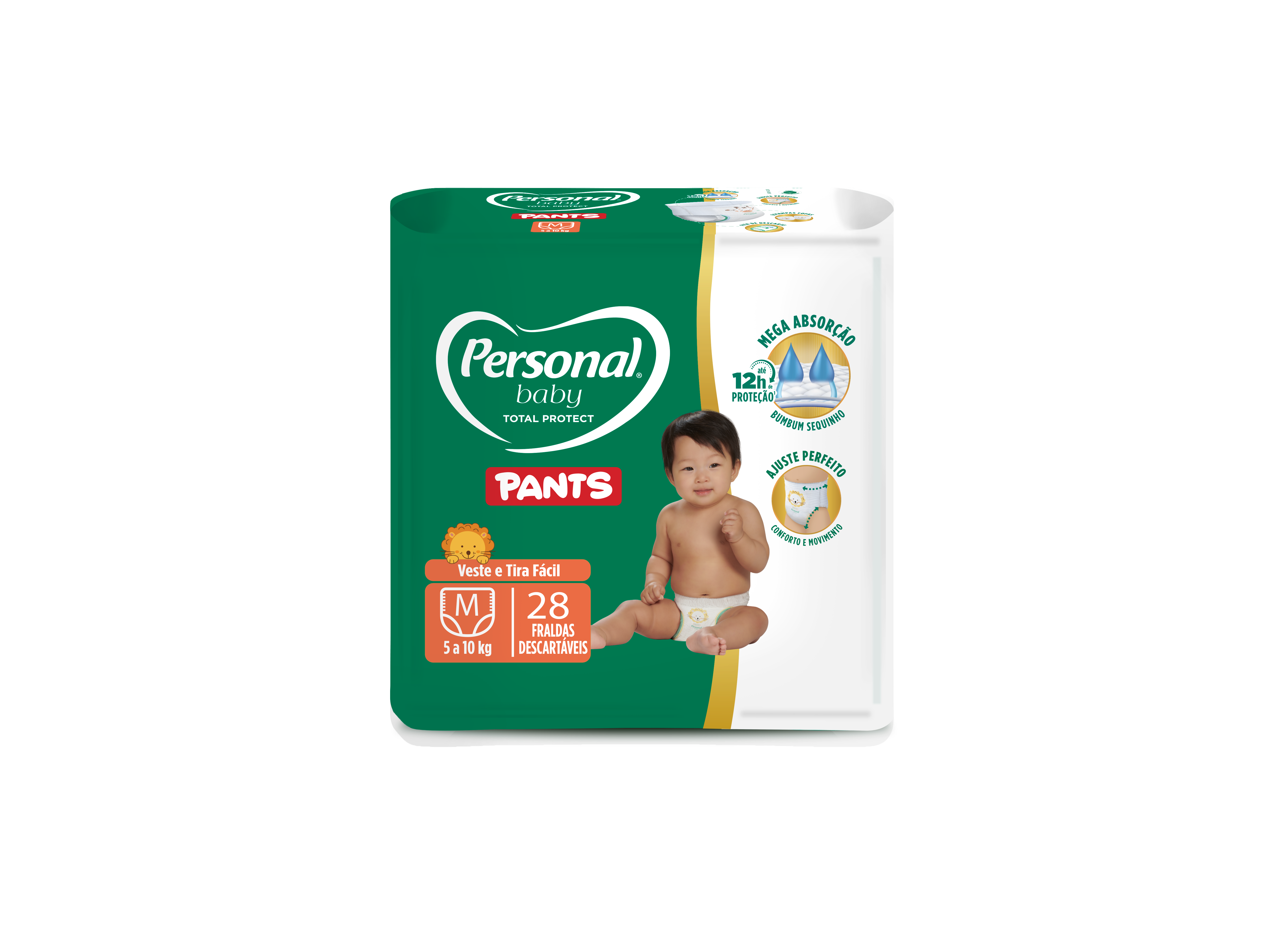 FRALDA DESCARTÁVEL PANTS PERSONAL BABY TOTAL PROTECT M PACOTE 28 UNIDADES