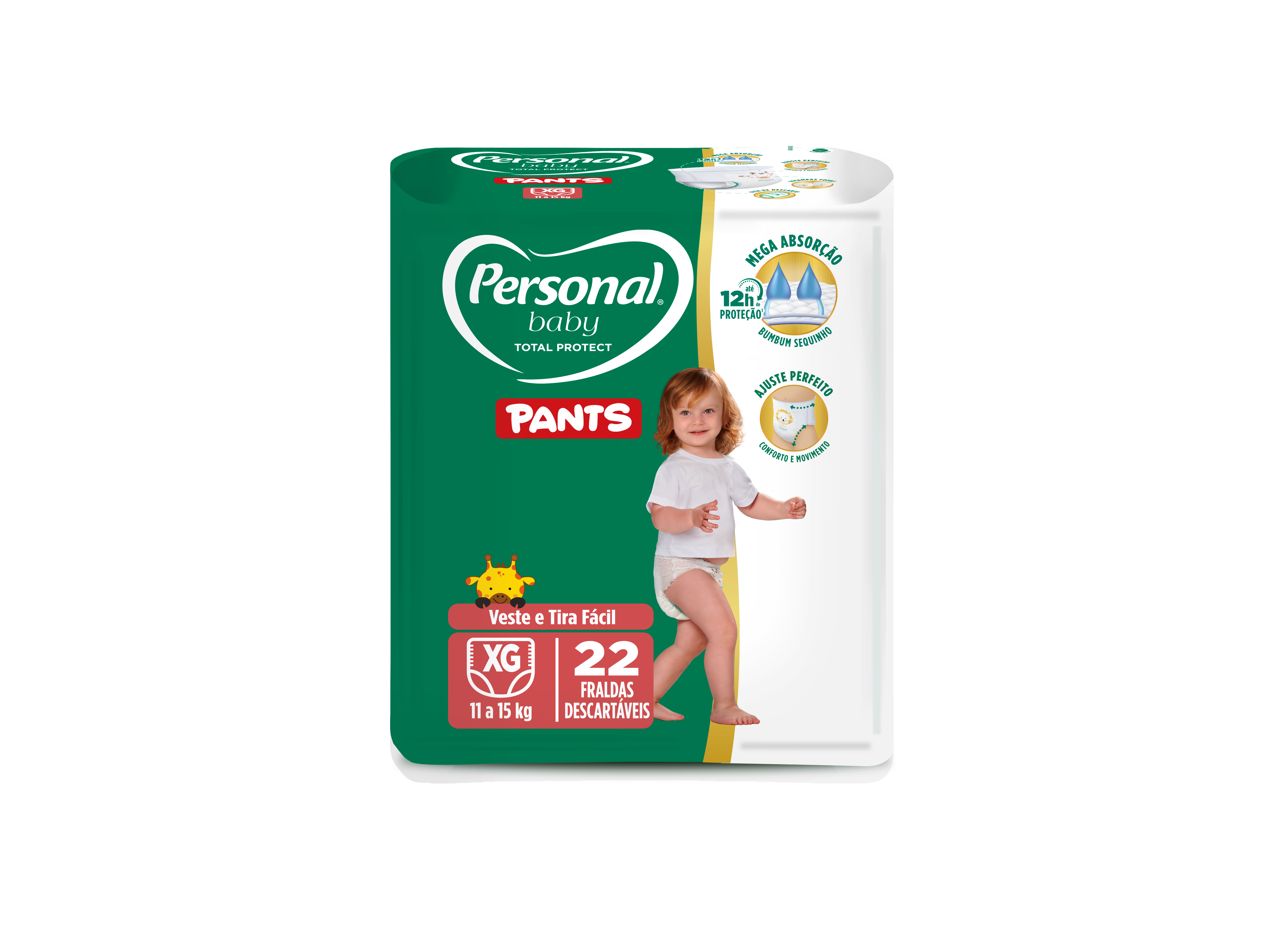 FRALDA DESCARTAVEL PANTS PERSONAL BABY TOTAL PROTECT XG PACOTE 22 UNIDADES