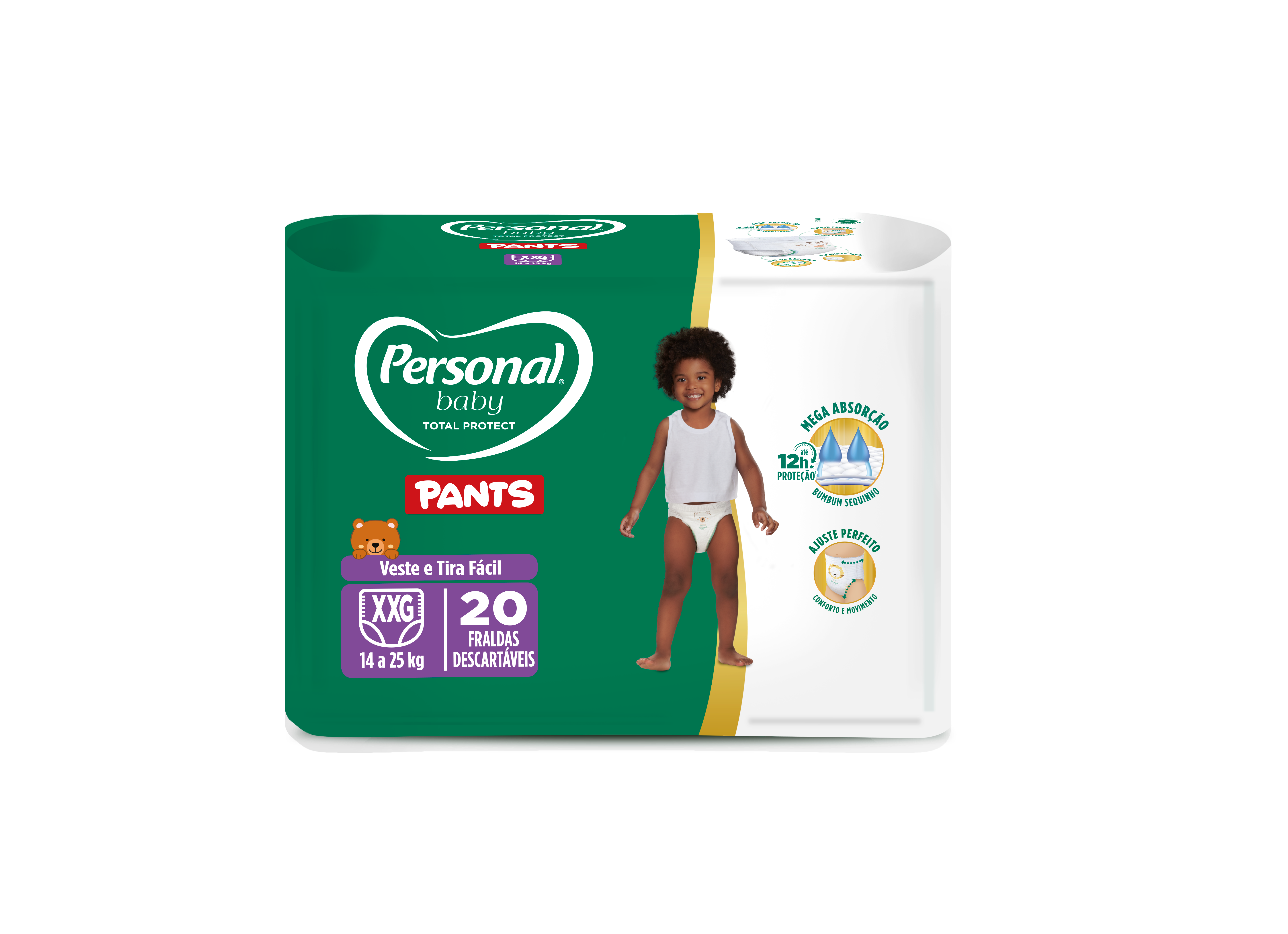 FRALDA DESCARTÁVEL PANTS PERSONAL BABY TOTAL PROTECT XXG PACOTE 20 UNIDADES