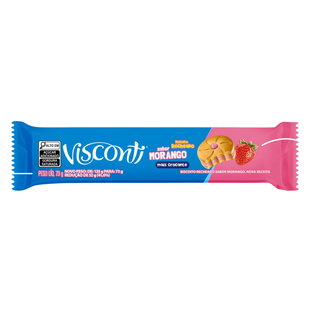 BISCOITO VISCONDE RECHEADO DE MORANGO 73G