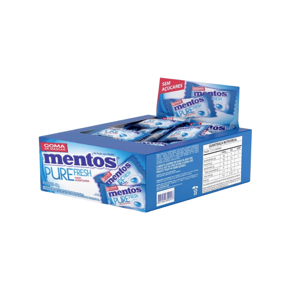 MENTOS MONOPEÇA GOMA DE MASCAR FRESH MINT 120G
