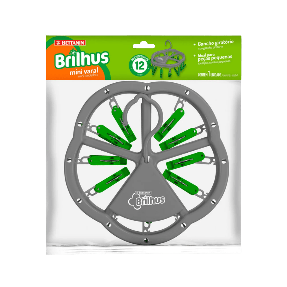 MINI VARAL BRILHUS COM 12 PRENDEDORES