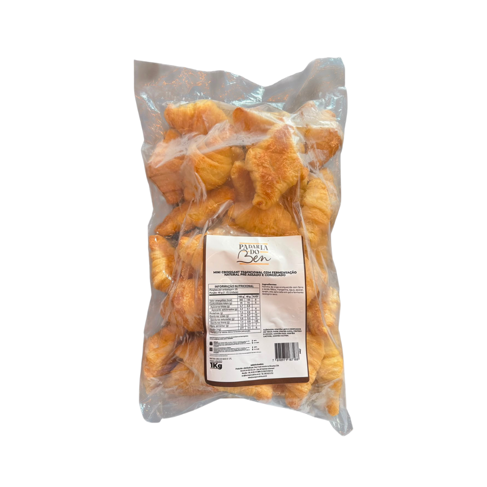 MINI CROISSANT PRE ASSADO  PADARIA DO BEN 1KG