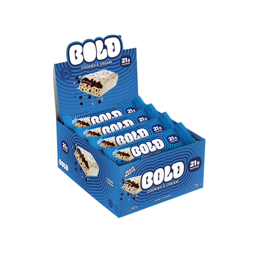 BARRA DE PROTEÍNA BOLD COOKIES E CREAM 720X60G