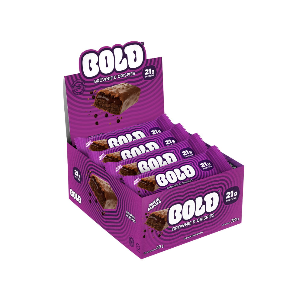 BARRA DE PROTEÍNA BOLD BROWNIE E CRISPIES 12X60G