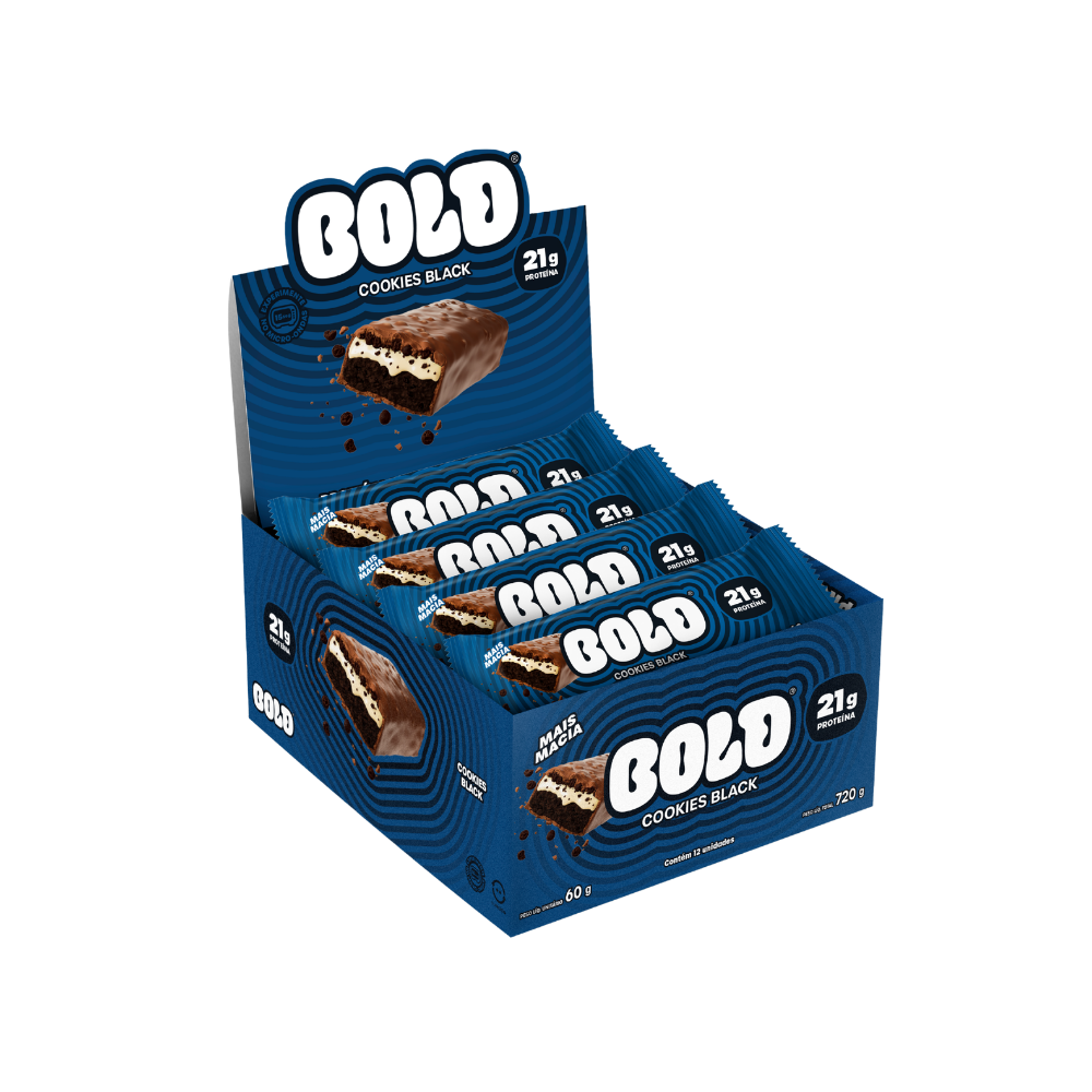 BARRA DE PROTEÍNA BOLD COOKIES BLACK 720X60G