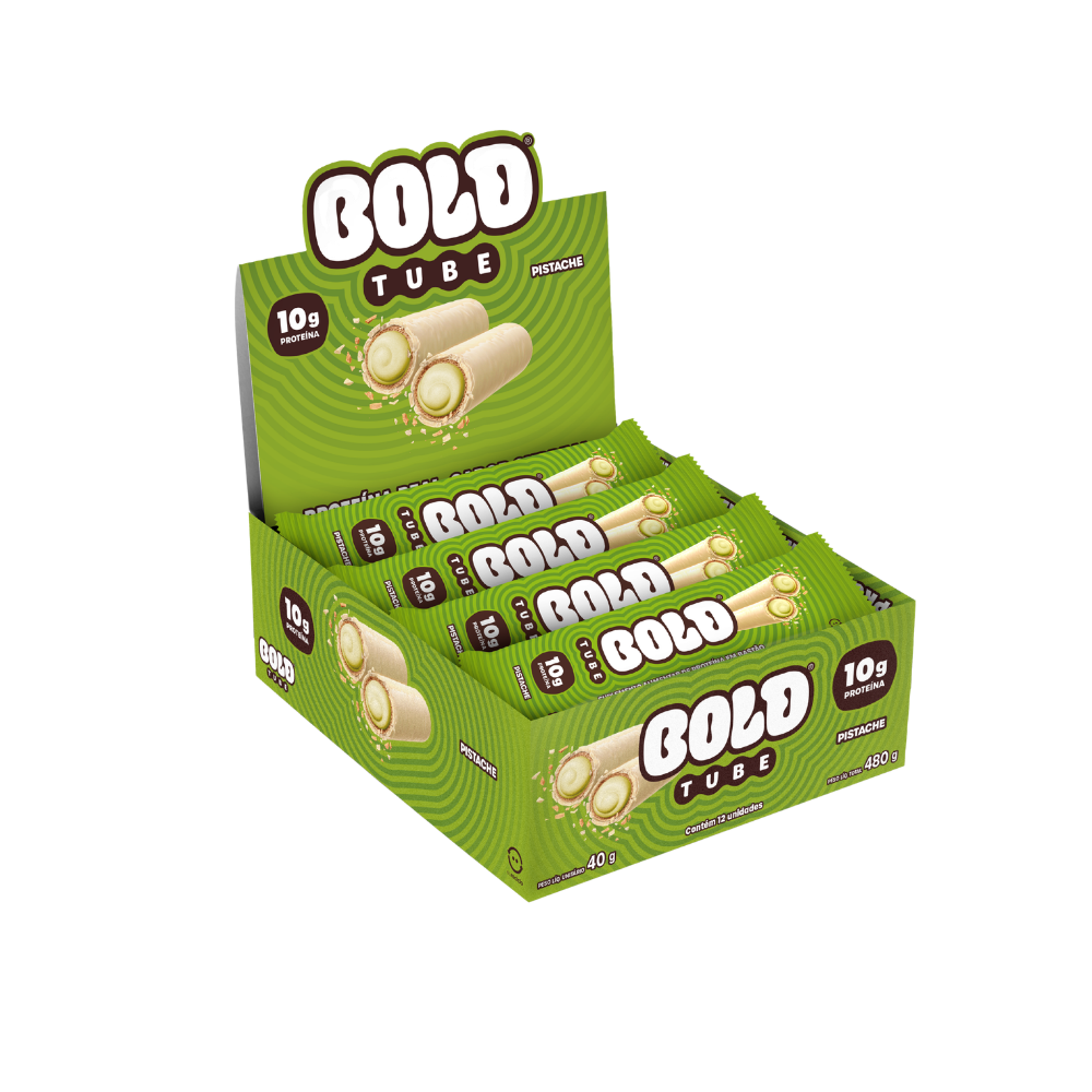 TUBO WAFER RECHEADO BOLD TUBE PISTACHE 480X40G