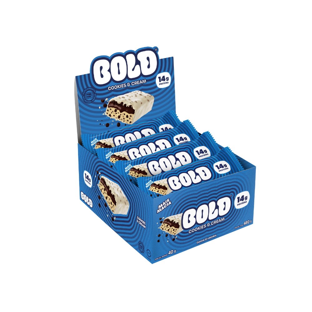 BARRA DE PROTEÍNA BOLD COOKIES & CREAM 480X40G