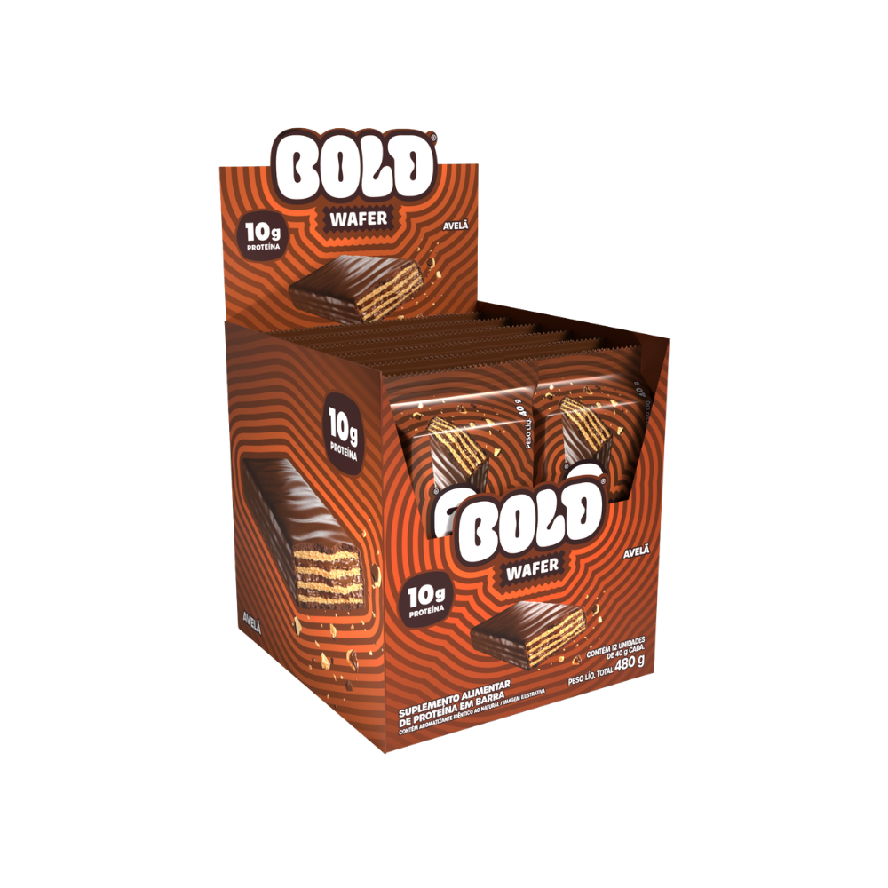 TUBO WAFER RECHEADO BOLD TUBE AVELÃ 12X40G