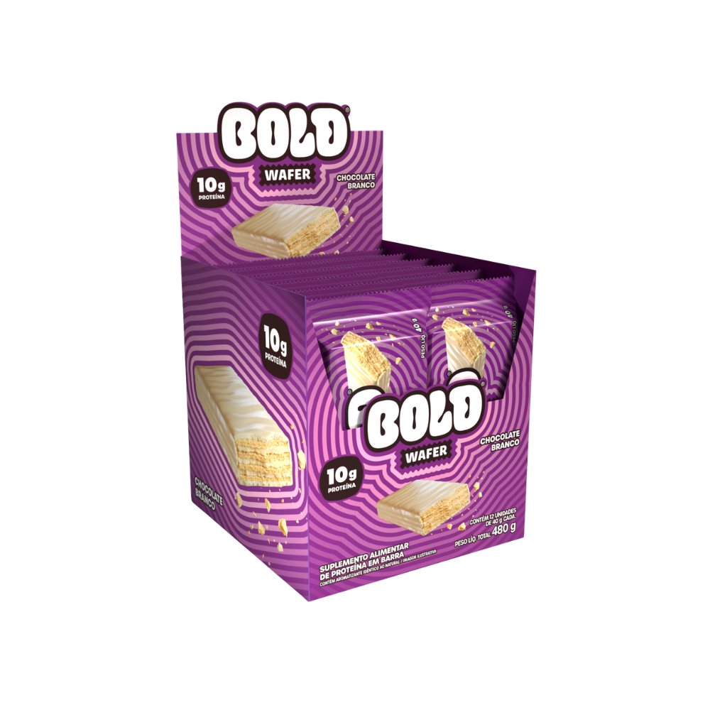 WAFER PROTEICO BOLD CHOCOLATE BRANCO 480X40G