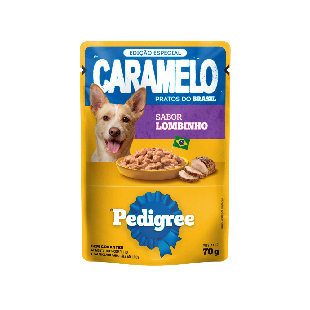 PEDIGREE SACHÊ CARAMELO LOMBINHO ADULTOS 70G
