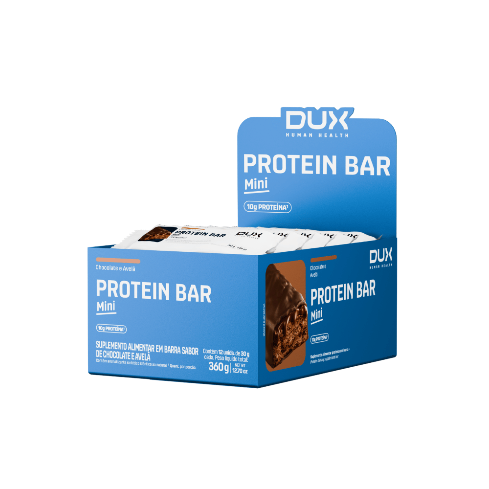 MINI PROTEIN BAR CHOCOLATE E AVELÃ 30G