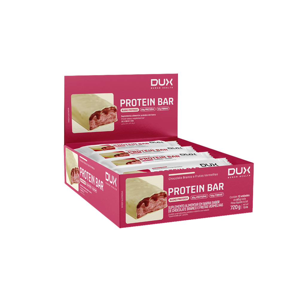 PROTEIN BAR CHOC BRANCO E FRT VERM 60G