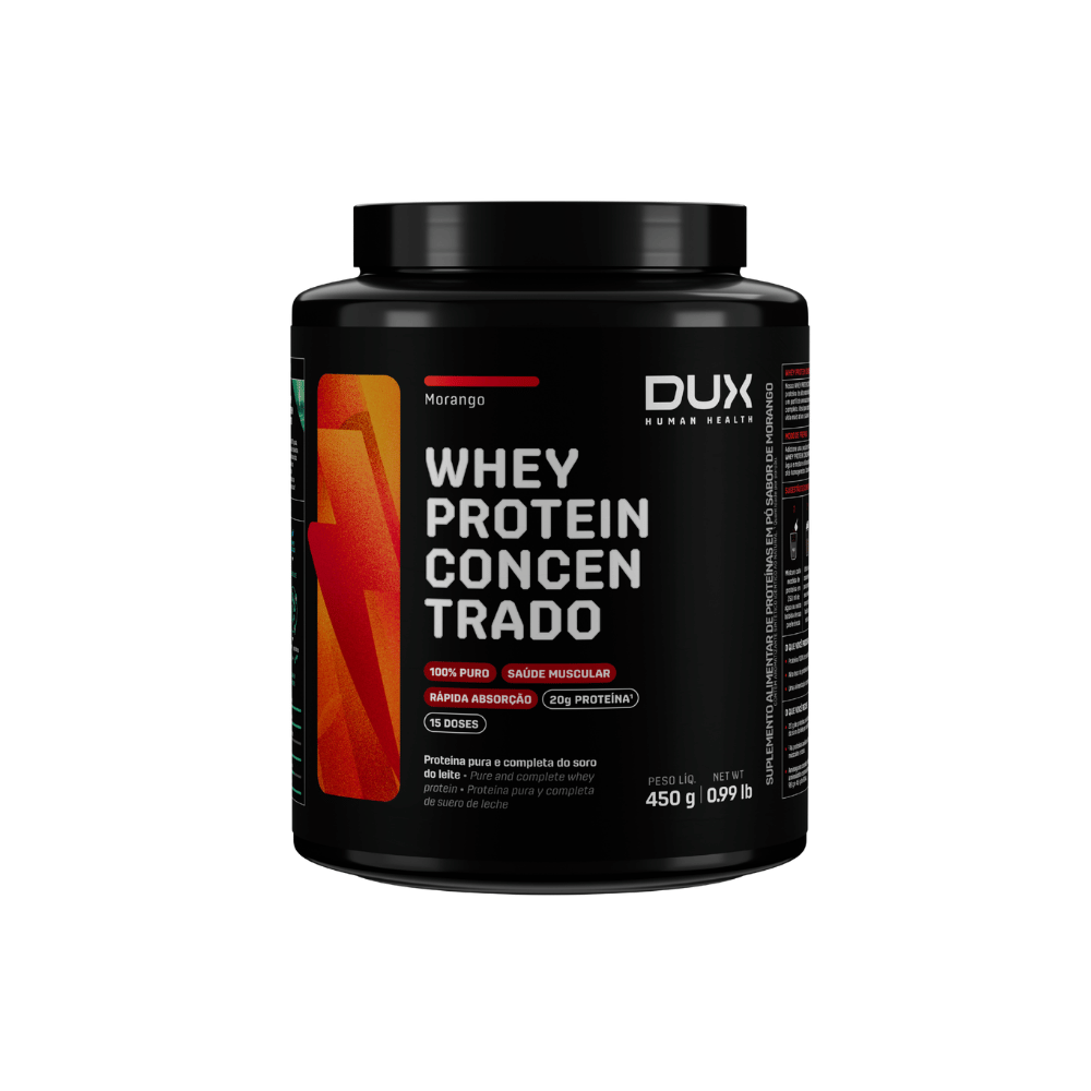 WHEY PROTEIN DUX CONCENTRADO MORANGO 450G