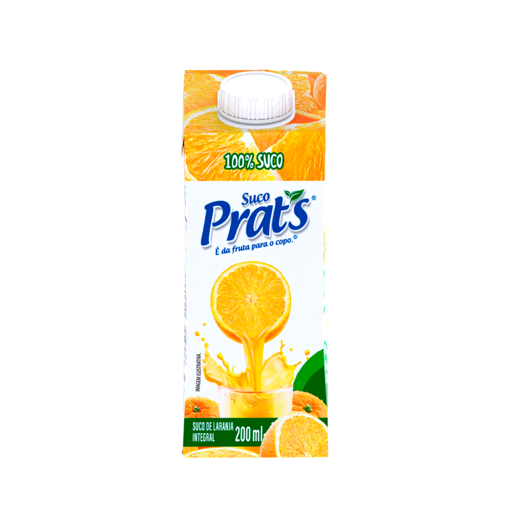 SUCO DE LARANJA INTEGRAL PRAT S 200ML