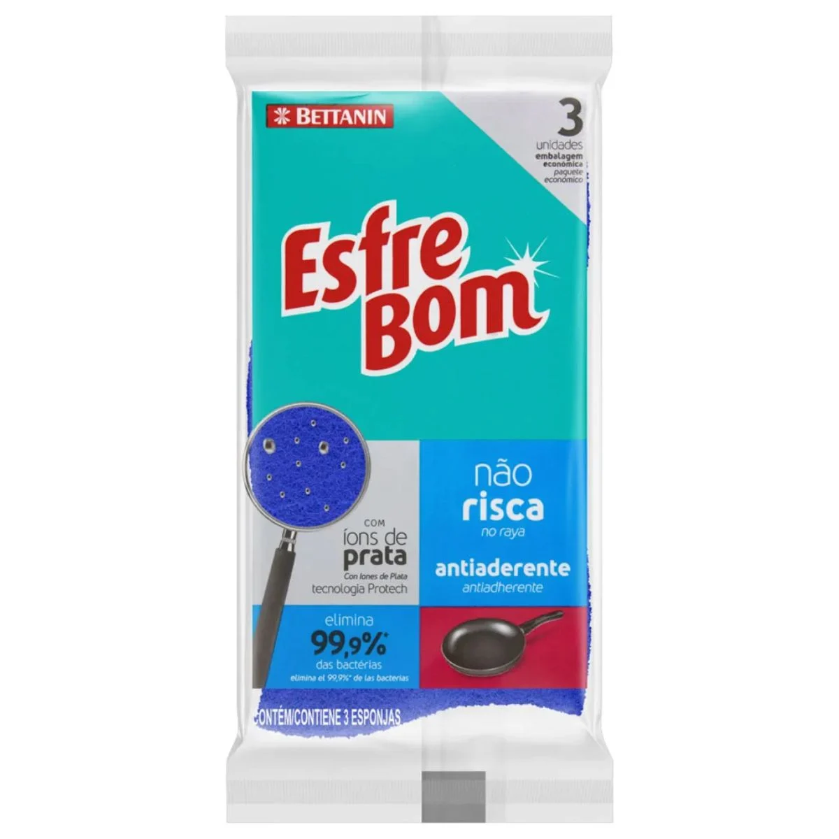 ESPONJA ESFREBOM NÃO RISCA 3 UND