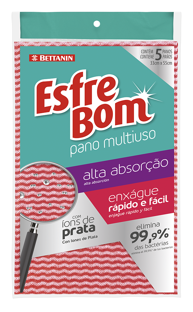 PANO MULTIUSO ESFREBOM VERMELHO 5 UND