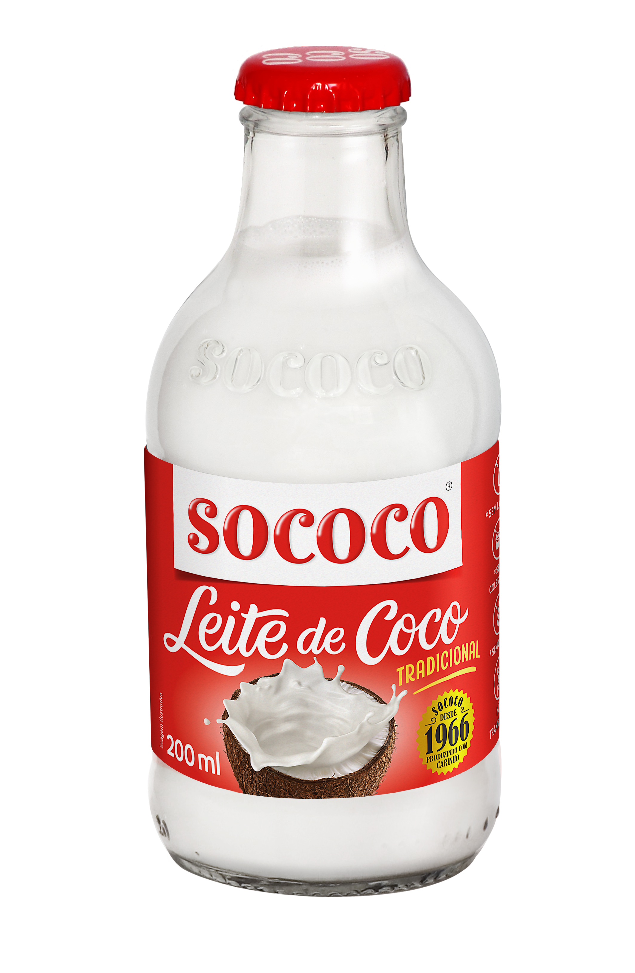 LEITE DE COCO SOCOCO TRADICIONAL VIDRO 200ML