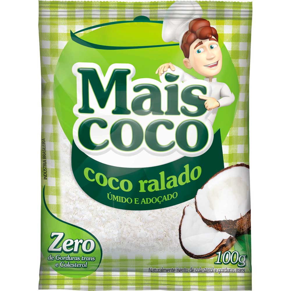 COCO RALADO MAIS COCO ÚMIDO ADOÇADO 100G