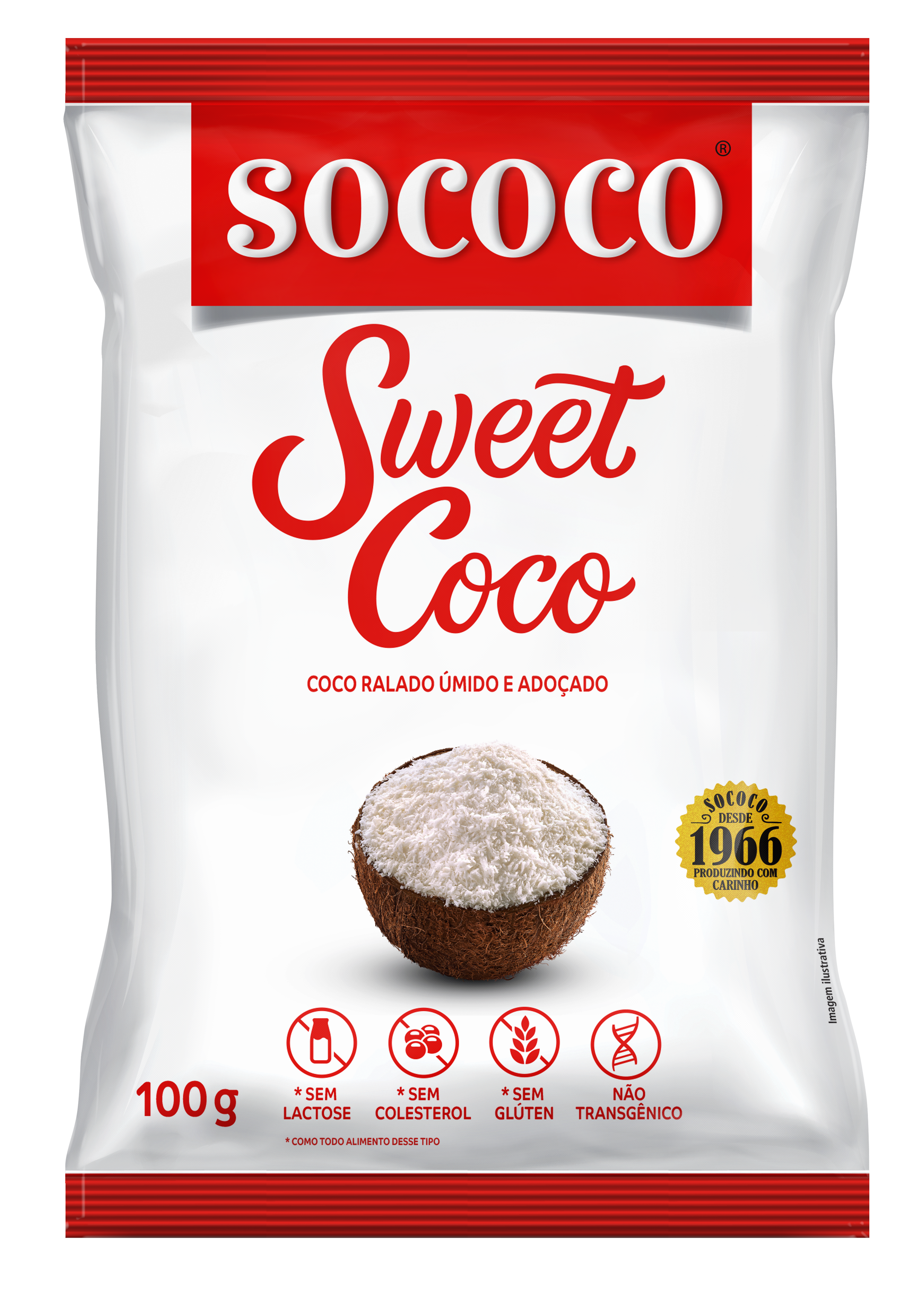 SWEET COCO RALADO SOCOCO ÚMIDO ADOÇADO 100G