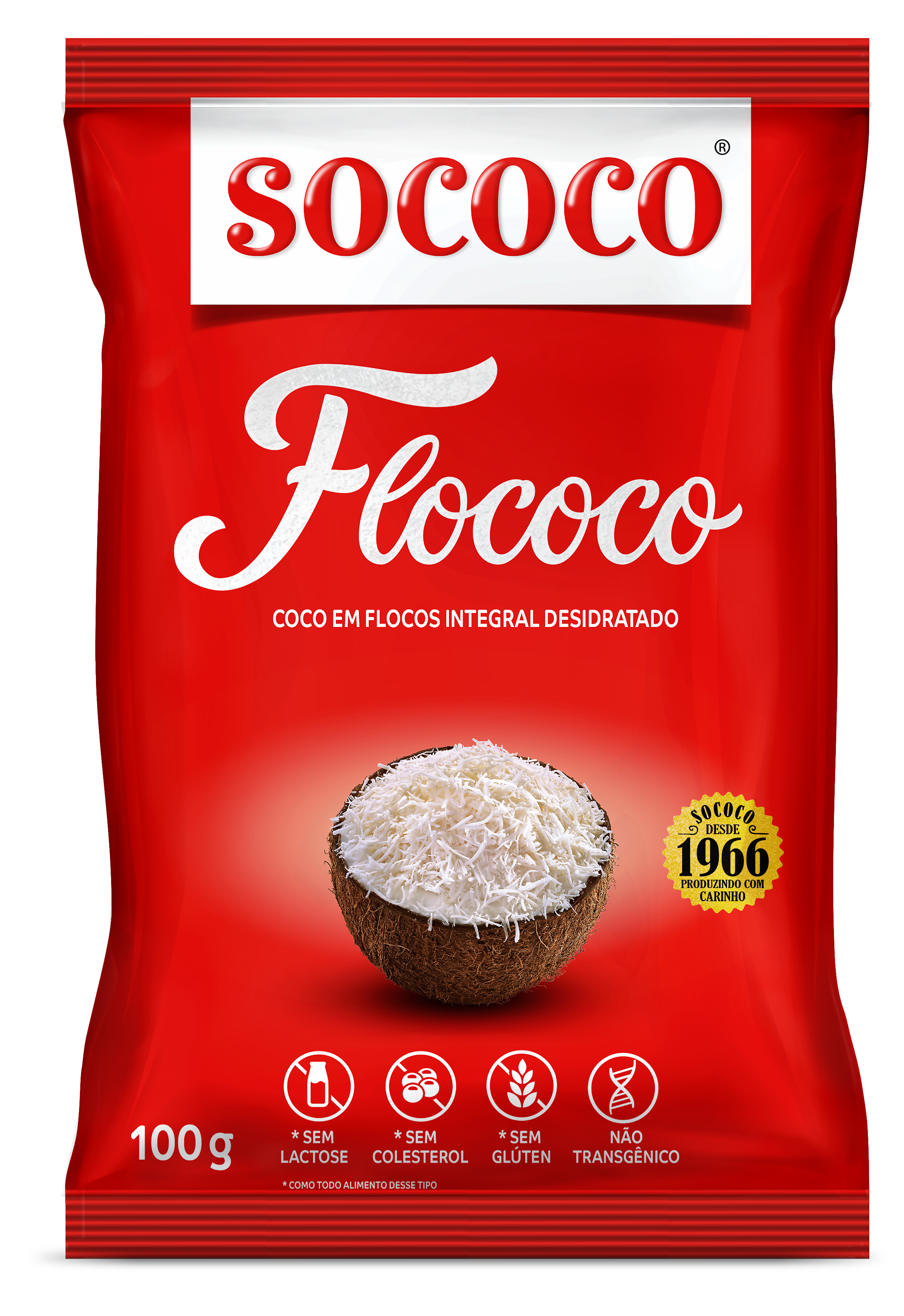 FLOCO DE COCO SOCOCO INTEGRAL DESIDRATADO 100G